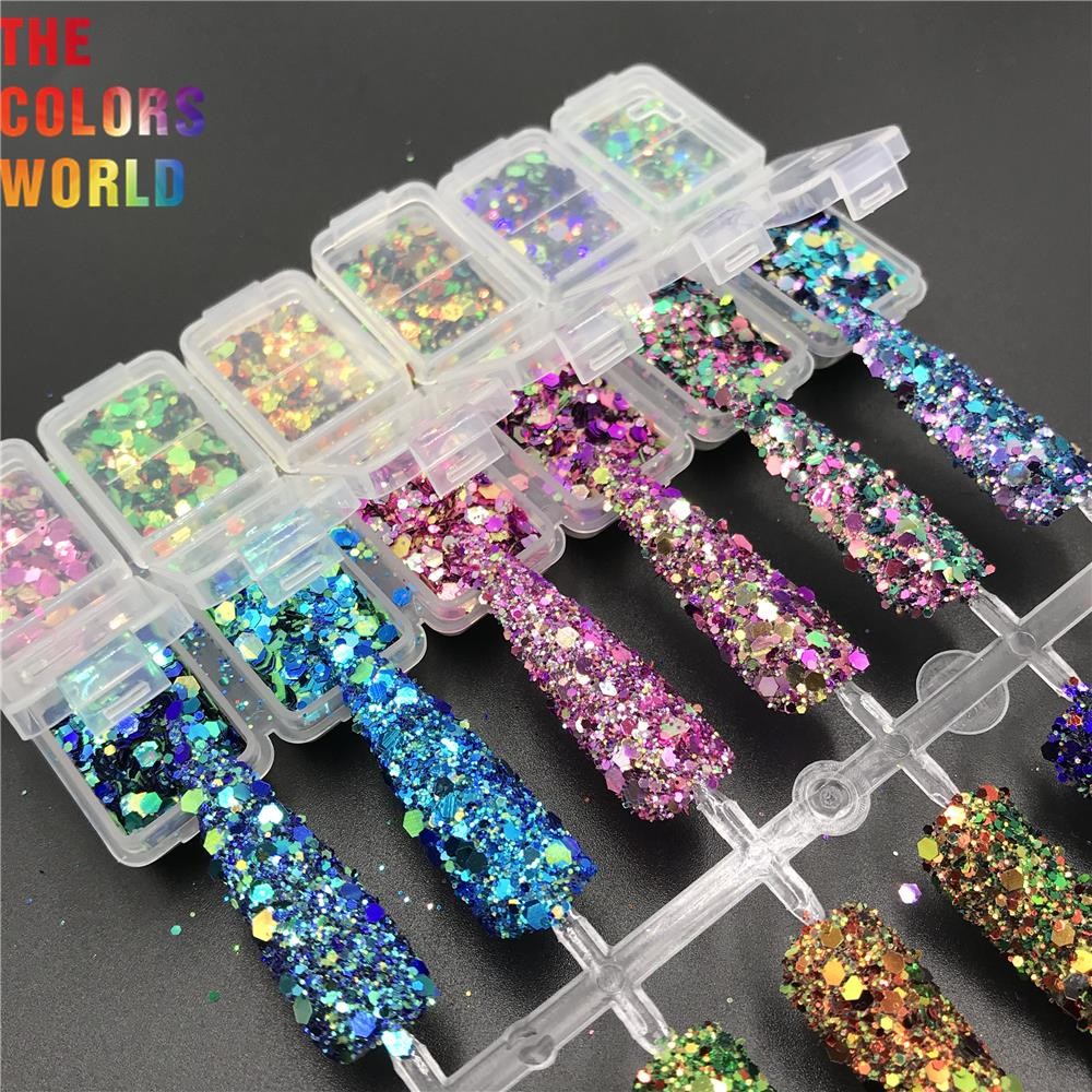 TCT-565 Shinning Chameleon Chunky Nail Glitter Decoration Arte de uñas With Purpurina Groisa Manicure Crafts Festival Accessories