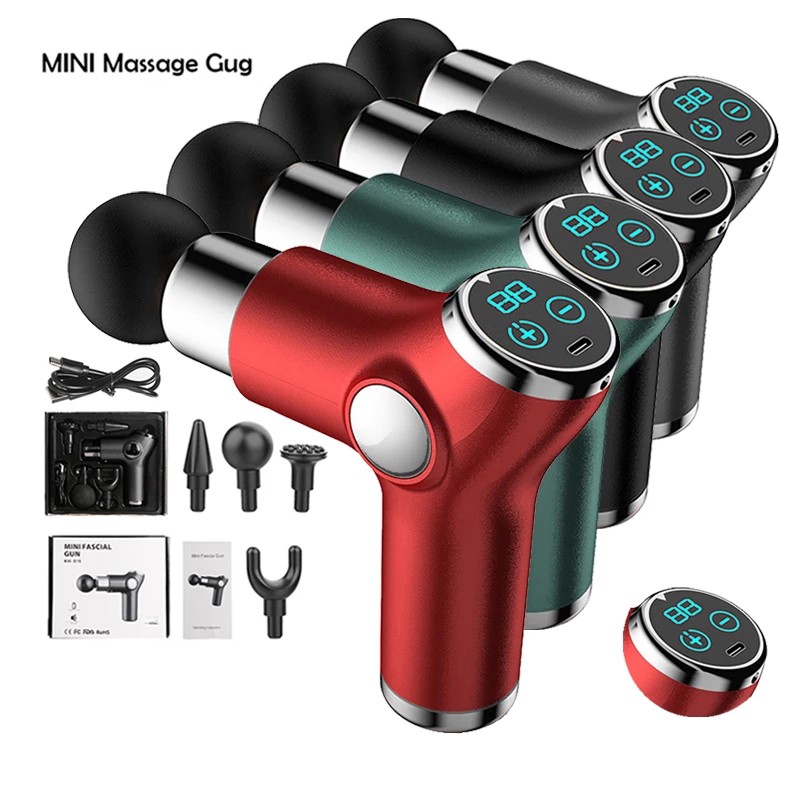 FORDK Muscle Massage Gun Mini Pocket 32 ​​Speed ​​Vibration Electric Back Neck Massager Gun for Body Deep Relief Pain Massage Pistol