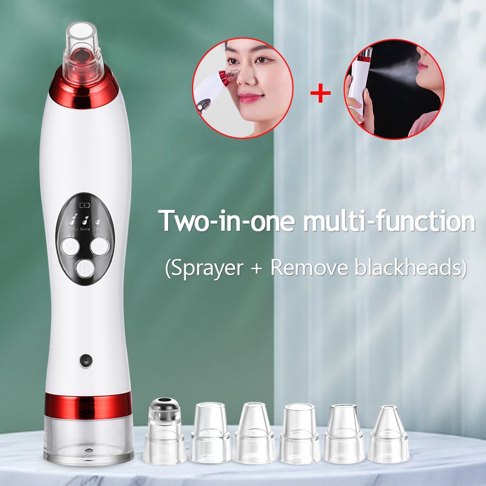 Microcrystal Blackhead Remover Vacuum Suction Facial Pimple Acne Blackhead Remover Facial Pore Cleaner & Sprayer Skin Care Tool