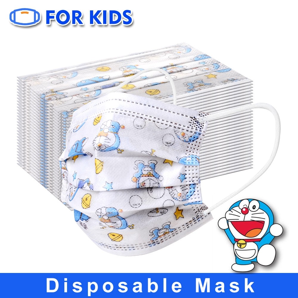 10-200pcs Mascarillas Niños 3 Ply Cartoon Printed Disposable Baby Face Mask Boys Breathable Infant Mask Children