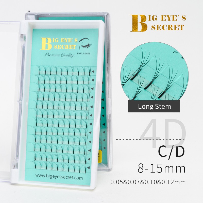 BES Pointy Fans 3D/4D/5D Long Stem Eyelashes Premade Fans Handmade Individual Eyelash Extensions Premade Volume Fans Mink Lashes