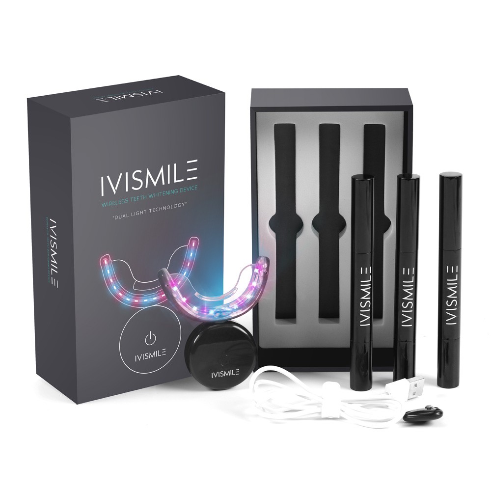 IVISMILE Teeth Whitening Lamp LED Teeth Whitening Device Gel Set Home Wash Kit Gift Wireless Charging Box Teeth Whitening Pen