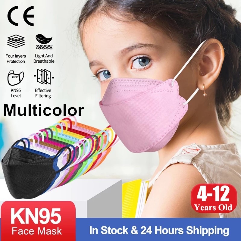 Ffp2mask الاطفال KN95 قناع الألوان كوريا الفتيات الطفل المتاح أقنعة التنفسي Kn95mask الاطفال الوجه قناع mascarilla fpp2 homologada