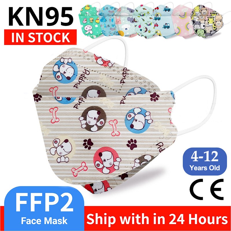 Kn95 Masks Kids fpp2 Approved Mask for Baby Fish Printed Cartoon Mouth Mask KN95 Mascarilla Infantil kf94fan ffp2fan Ninos