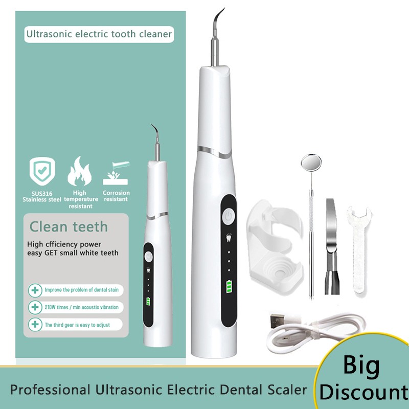 2022 Electric Teeth Whitener Ultra Sonic Professional Sonic Calculus Remover Portable USB Charge Whitening Household Clean Tartar