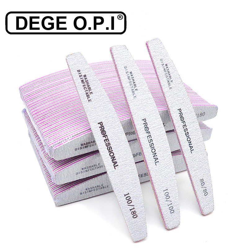 20/25/30/50/75pcs Gray Manicure Acrylic Professional Nail Files 80 100 180 Grit Double Sided Nails Art Tools (7.01 * 1.1in)