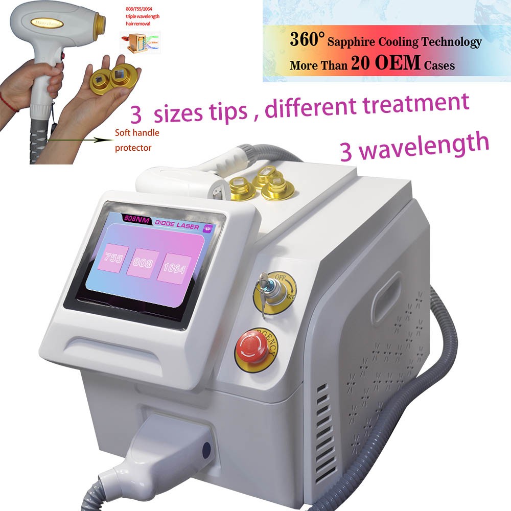 Hot sale newest 3 wavelength diode laser hair removal machine 3 wavelength laser hair removal yjnm 808nm 1064nm