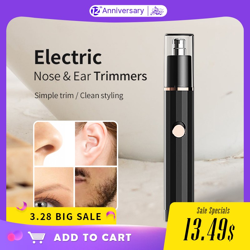 Electric Nose Ear Hair Trimmers for Men Portable Nose and Ear Trimmer Hair Shaver Clipper Safety Removal Cleaner Eyebrow Shaver