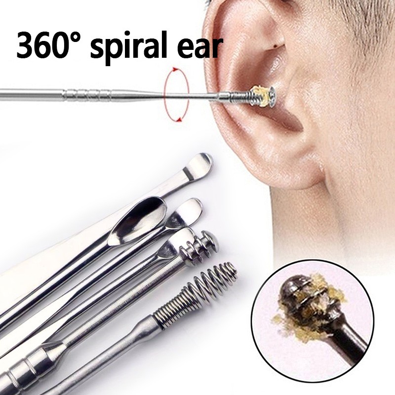 6pcs/set Stainless Steel Ear Wax Ear Cleaning Kit Ear Wax Removal Tools Ear Cleaning Tools