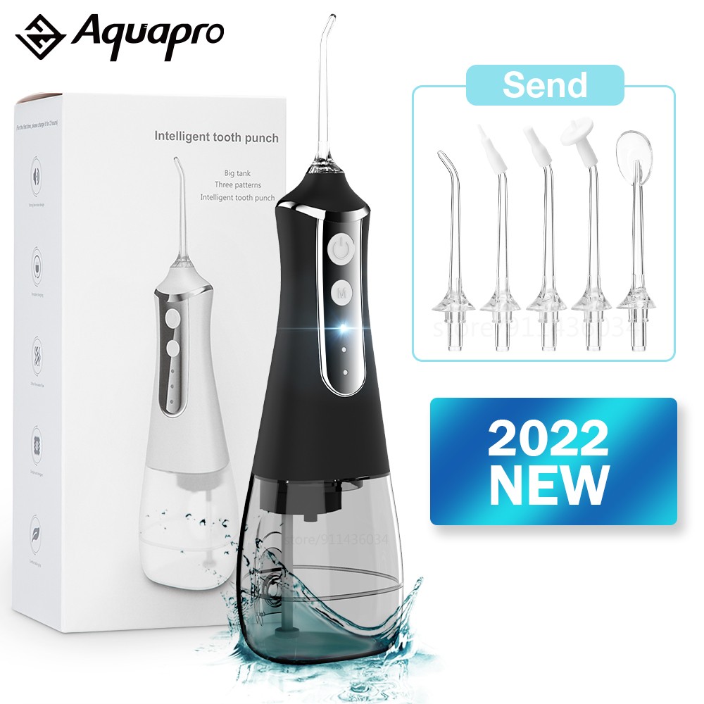 Dental Oral Irrigator Dental Water Flosser 3 Modes Dental Water Jet Cleaner 300ml Large Water Tank 5 Nozzles Oral Hygiene Cleaning Machine