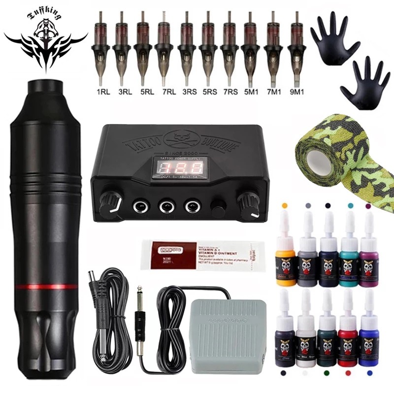 Tattoo Machine Kits Tattoo Power Supply Rotary Pen With Cartridges Needles Permanent Makeup Machine For Beginner Tattoo Artist