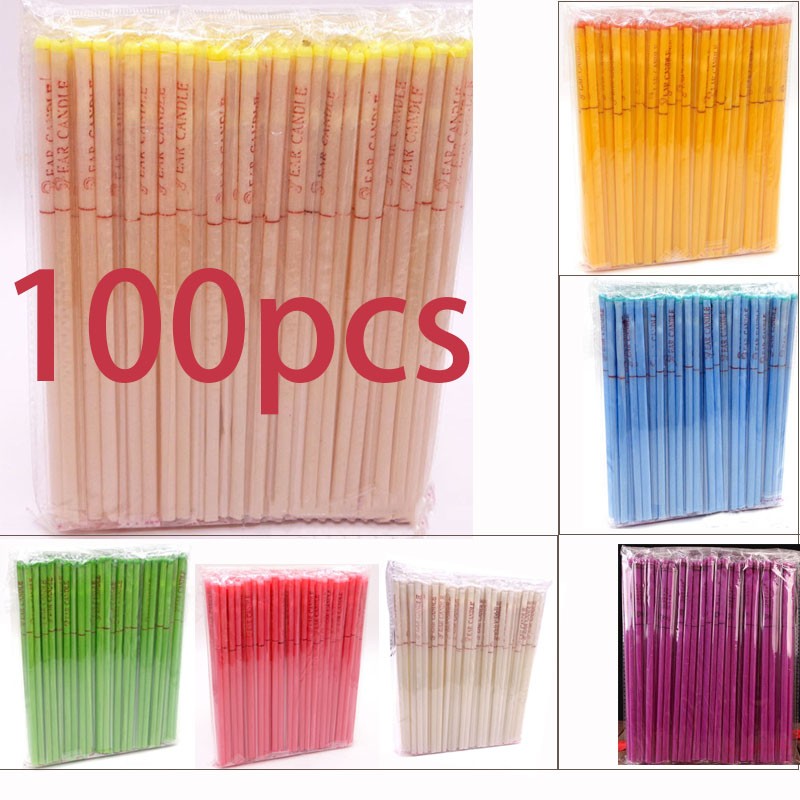 100pcs Ear Candles Therapy Care Ear Candle Hopi Ear Cleaner Wax Removal Hygienic Hollow Cone Indian Aromatherapy Ear Candle