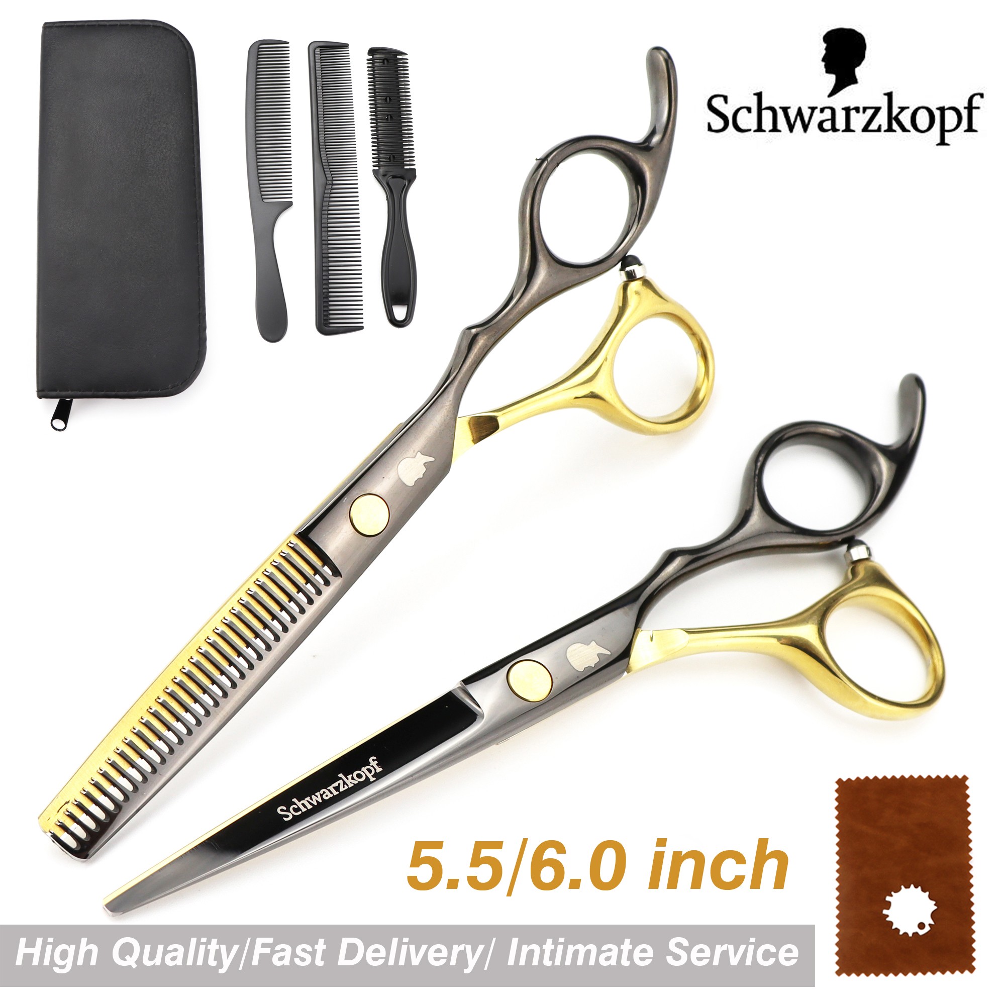 New Professional Hairdressing Scissors, Hair Cutting Barber Set High Quality Scissors Salon 6.0 inch Multi Color Options