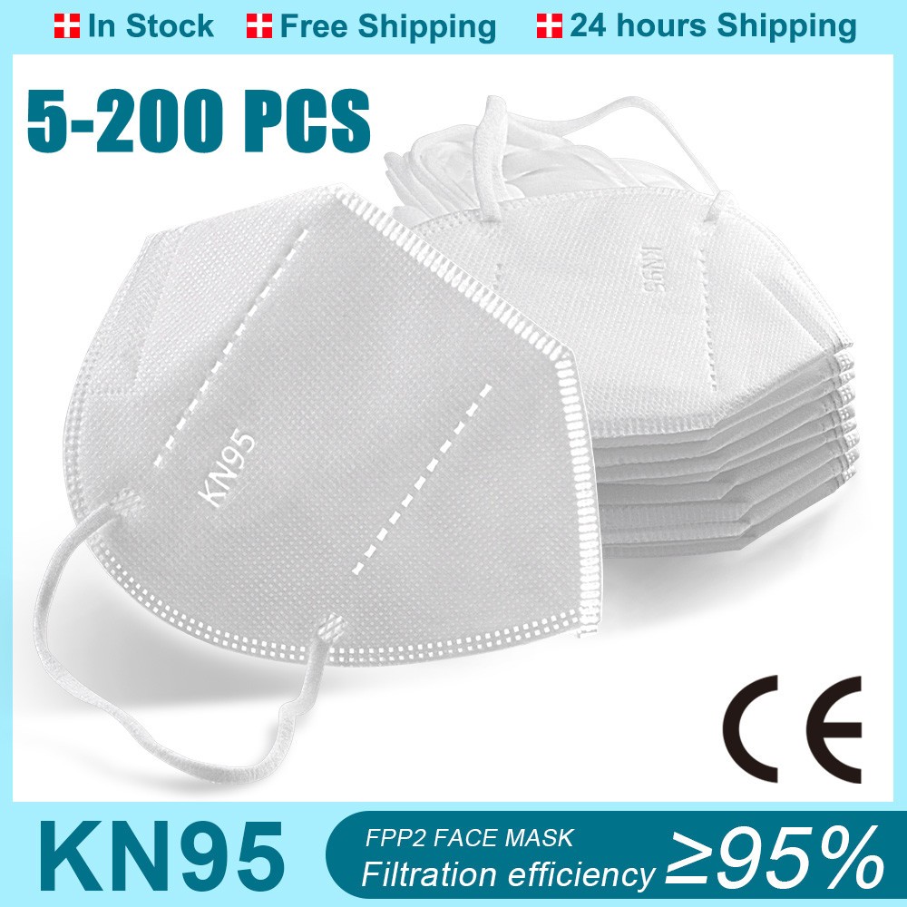 5-200pcs white ffp2 masks KN95 mascarilla fpp2 homology ada ffp2fan 5 layers mask ffp2 ce certification fp2 mascarillas маска