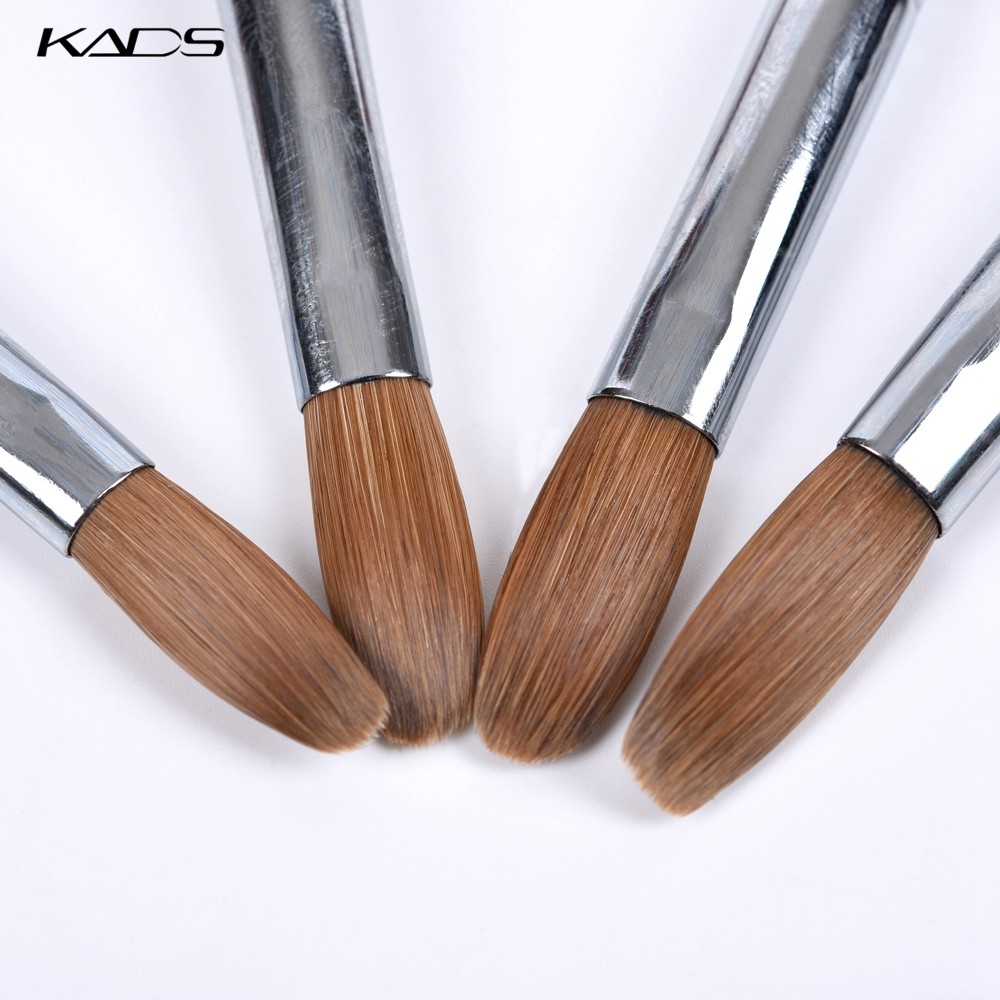 1pc Kolinsky Sable Acrylic Brush UV Gel Carving Brush Pen Liquid Powder DIY Nail Drawing Flat Round Red Wood Nail Art Brush