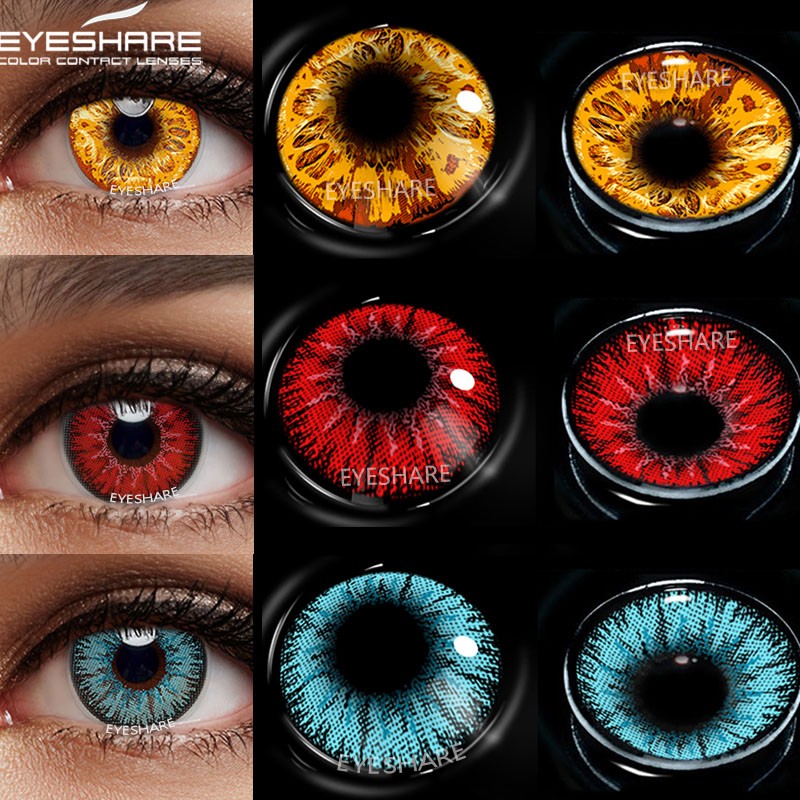 Ishihair Colored Eye Contact Lenses Eye Set Makeup Halloween Beauty Contact Lenses Eye Cosmetic Colored Eyes