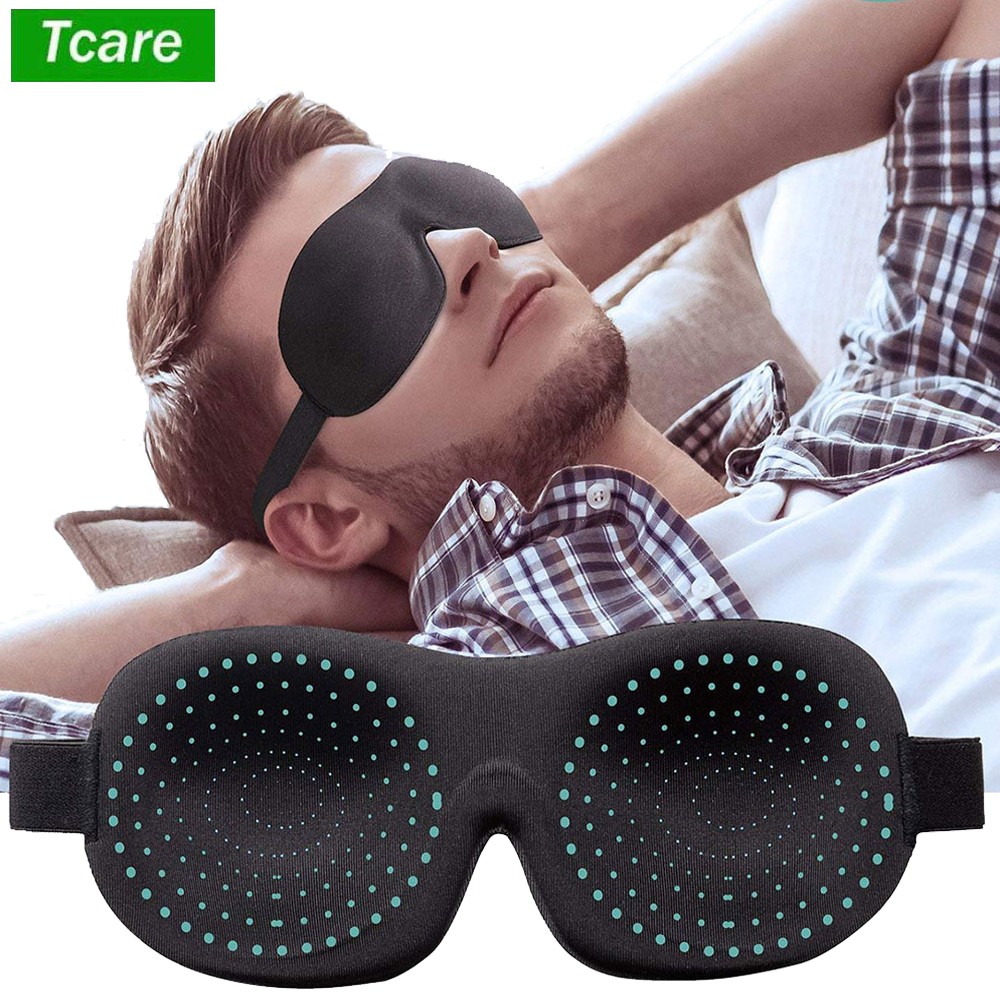 Tcare Breathable 3D Sleep Eye Masks Cotton Padded Eyes Patch Light Blocking Use for School Home Office Travel Beach Camping