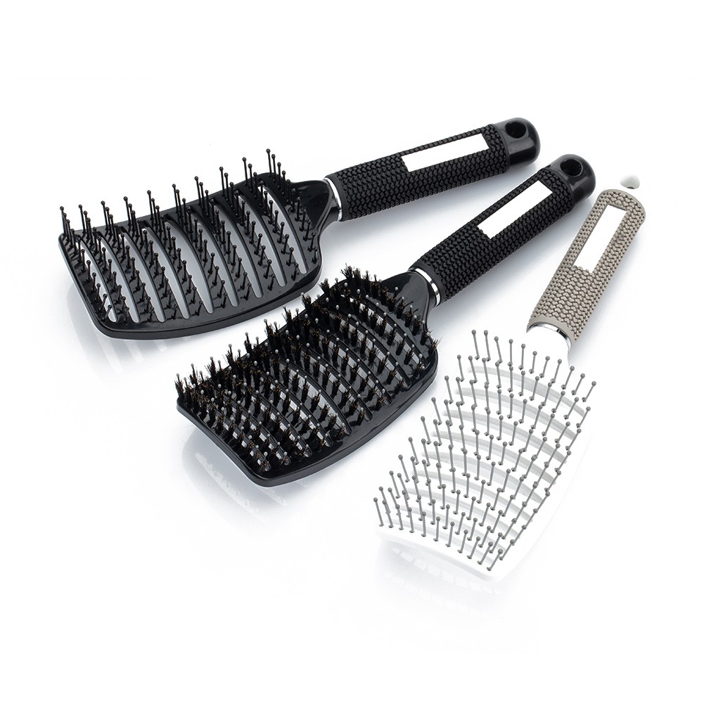 Scalp Massage Comb Women Salon Nylon Bristles Curved Ventilation Curved Hair Brush Scalp Massage Comb Hair Styling Tools