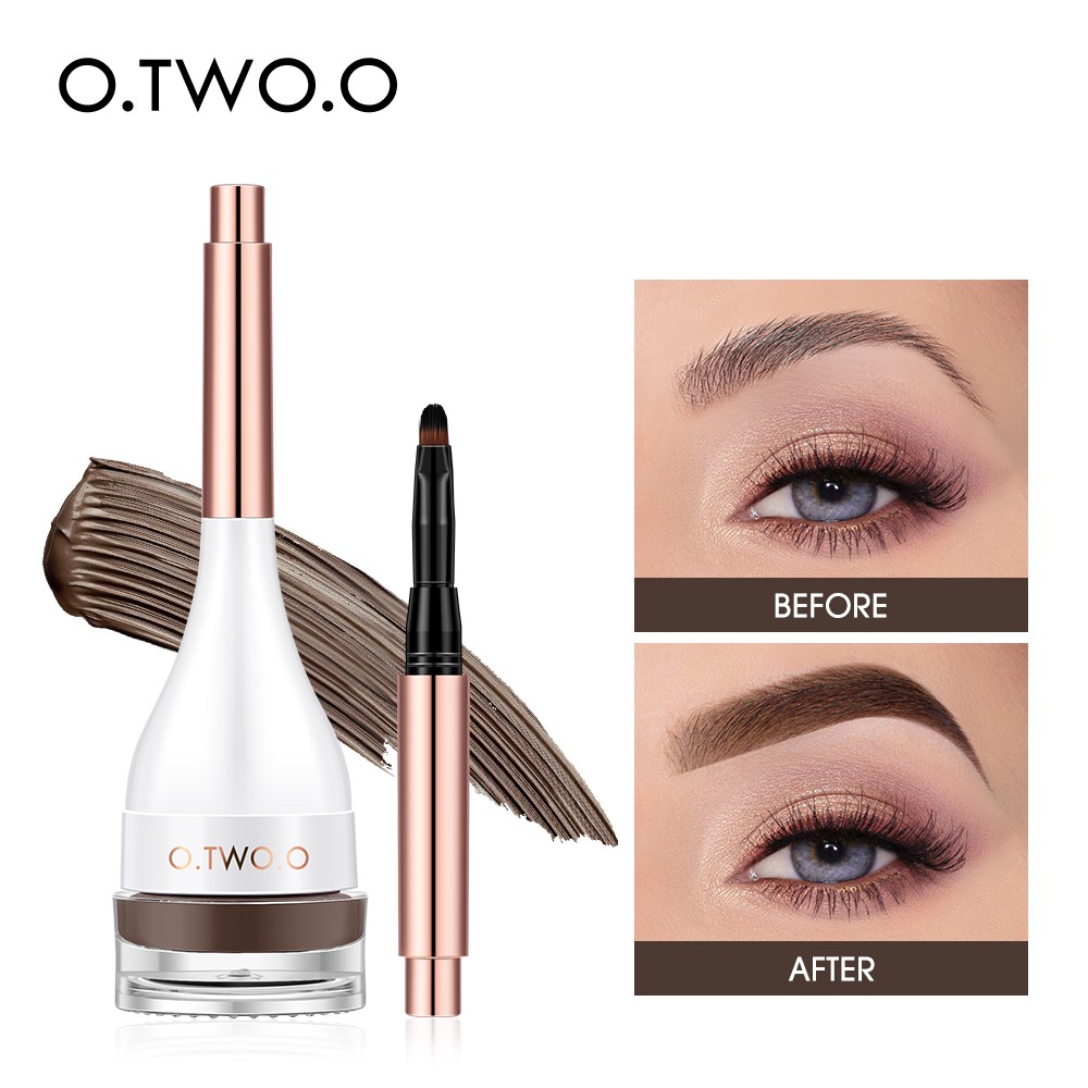 O.TW O.O Eyebrow Pomade Eyebrow Mascara Natural Waterproof Long Lasting Creamy Texture 4 Colors Tinted Sculpted Eyebrow Gel With Brush