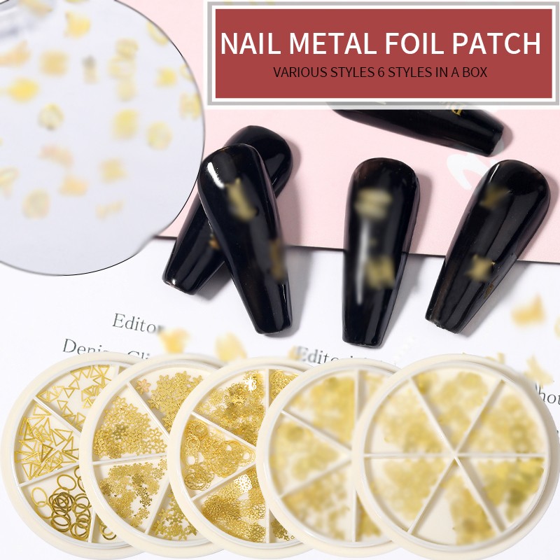 6 Grid Nail Art Decoration Top Brand Logo Mix Loading Alloy 3D DIY Nails Rivet Rhinoceros Accessories