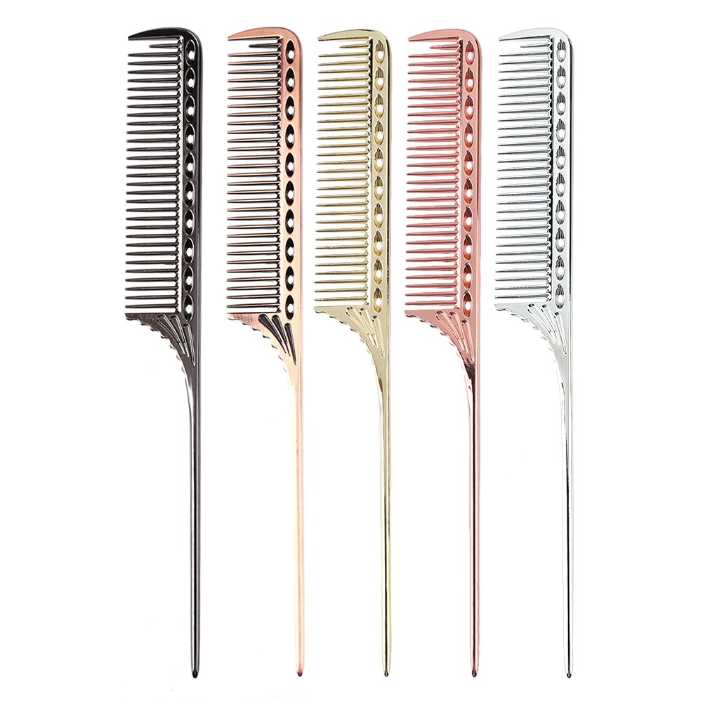 Space Hair Brush Aluminum Hair Comb Professional Hairdressing Combs Hair Cutting Die Barber Hair Brush Combs Salon Tools