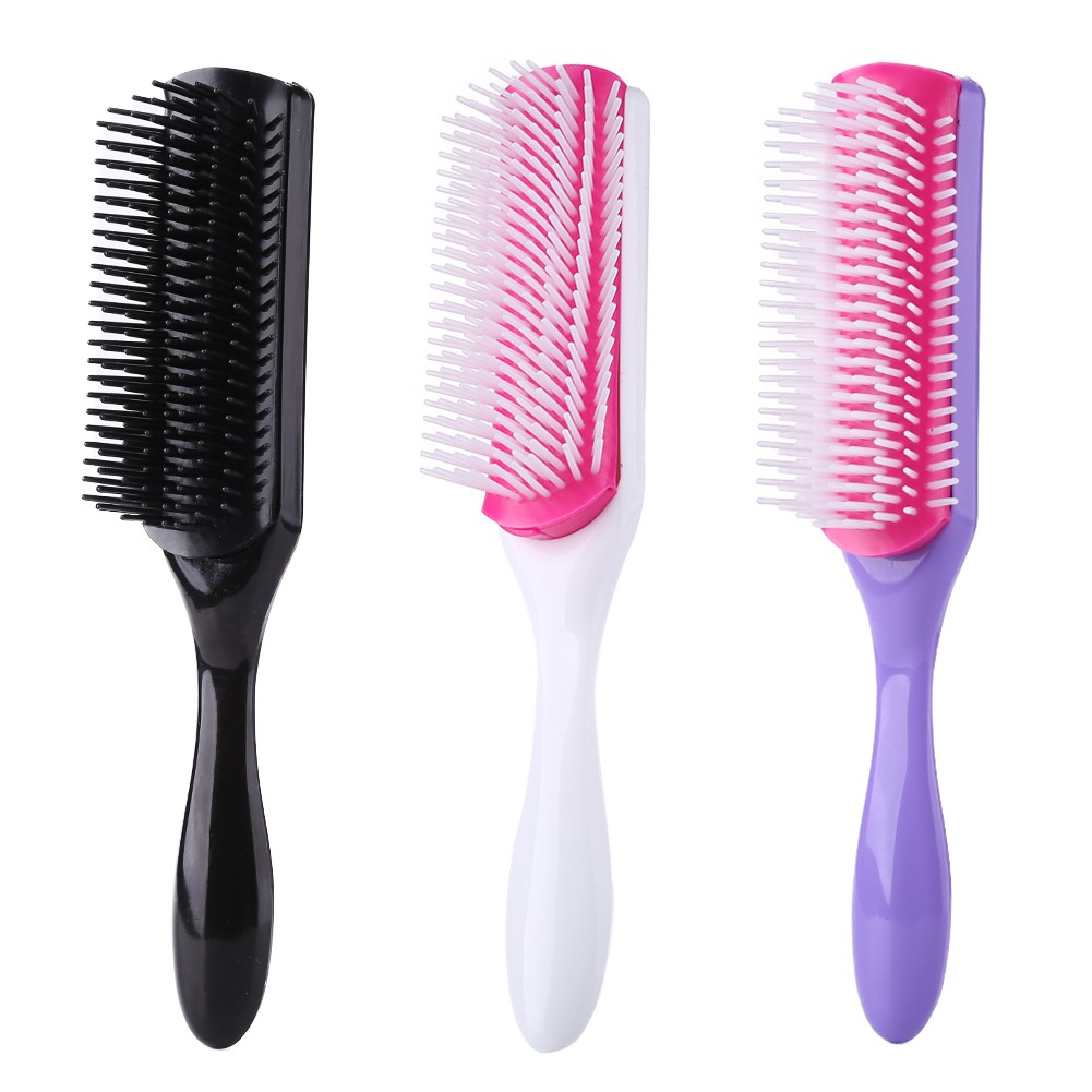 1PC 9 Rows Hairdressing Brush Wheat Straw Detangling Salon Hairdressing Straight Curly Hair Comb Women Soft Hair Brush