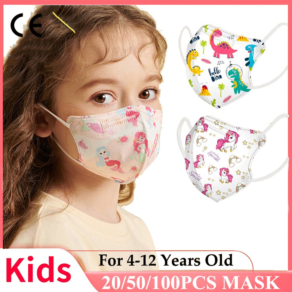 kn95 kids mask CE certified 4 layers 3d print cartoon boys girls child child kn95 mouth face mask fpp2 children disposable masks