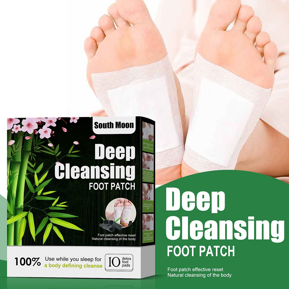 10pcs Natural Detox Foot Patches Stress Relief Pads Detoxification Treatment Women Men Slimming Cleansing Patches For Foot Care