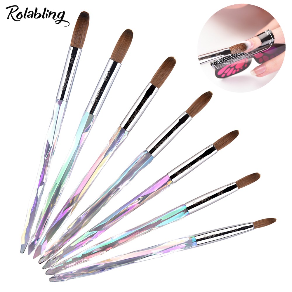 Acrylic Nail Brush, Size 6, 8, 10, 12, 14, 16/18, UV Gel, Nail Art Builder, Carving Pen, Liquid Powder, DIY