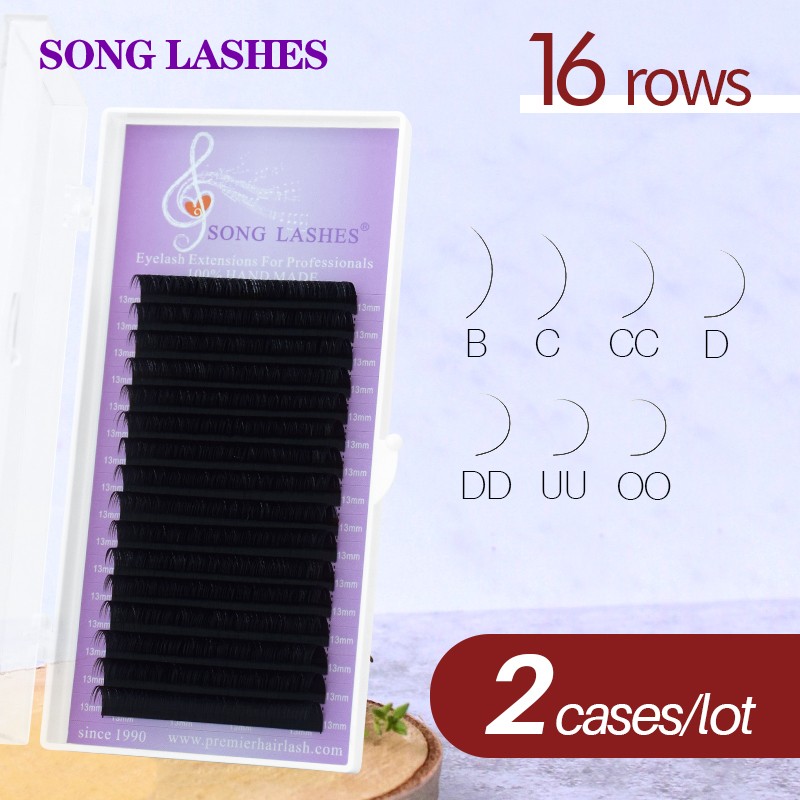 Song Lashes Eyelash Extensions For Salon Professional Nature And Tip Thin Soft Pure Black Easy To Pick Up