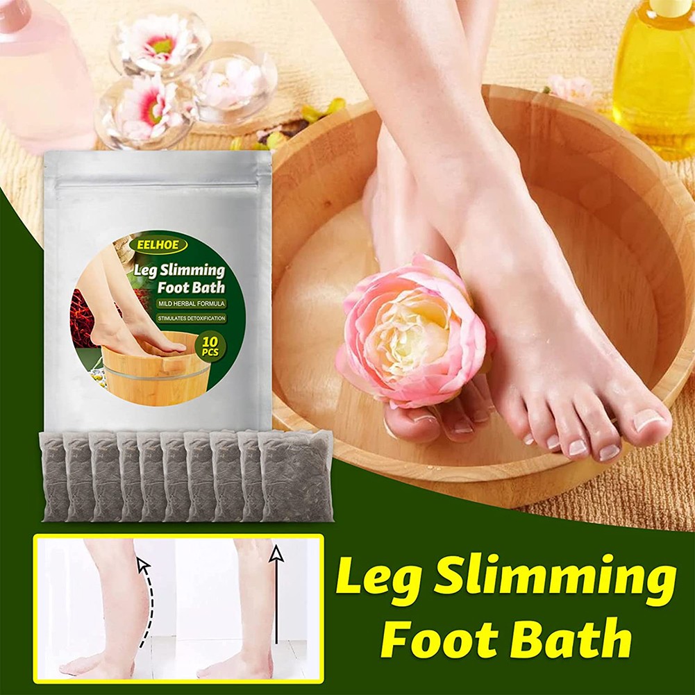 10pcs Natural Mugwort Ginger Herb Foot Soak Effervescent Powder Weight Loss Relax Foot Massage Bath Bag Health Care Help Sleep