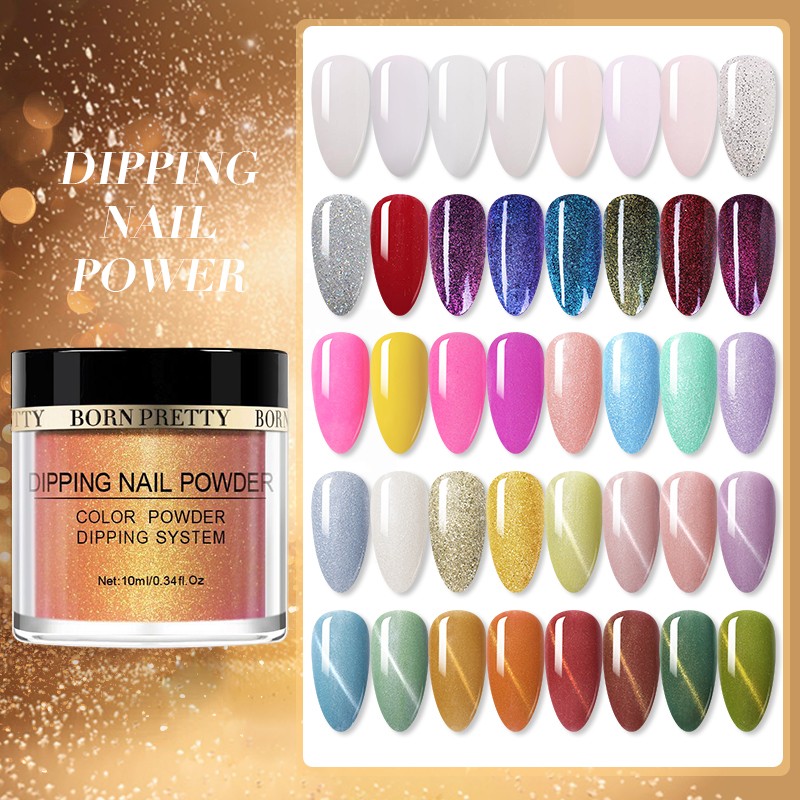 Born Pretty Dipping Nail Powder Cat Magnetic Chameleon Gradient Nail Glitter Powder Sparkle 10ml Natural Dry Dip Nails Decor