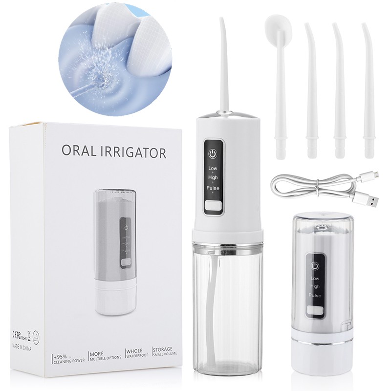 Electric Dental Oral Irrigator 3 Modes Foldable Dental Water Aerator 230ml Portable Water Tank Dental Hygiene Travel Home