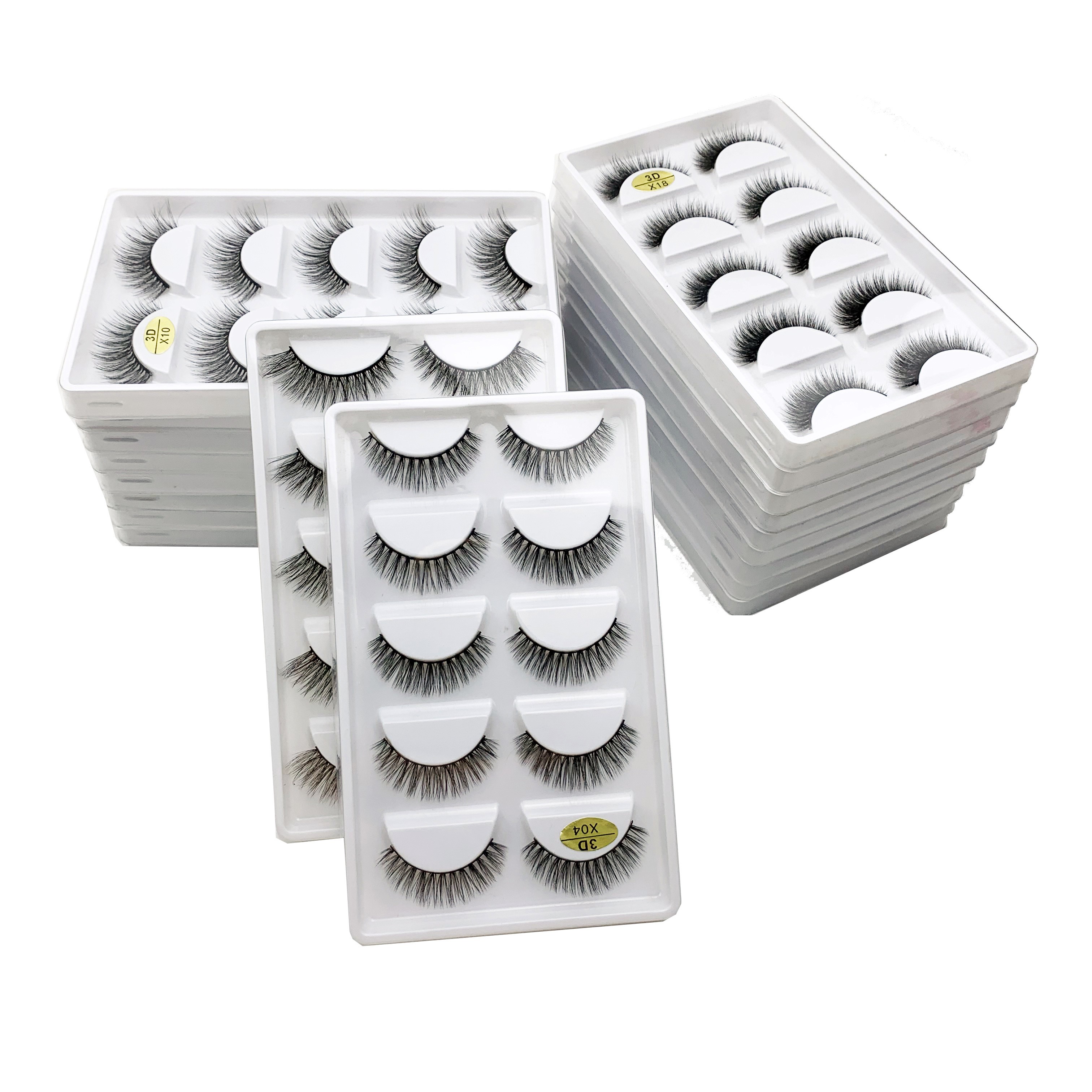 Wholesale Eyelashes 2/5/50 Boxes Faux 3D Mink Lashes Natural Thick False Eyelashes Mink Lashes Soft Lashes Wispy Makeup Cilios New