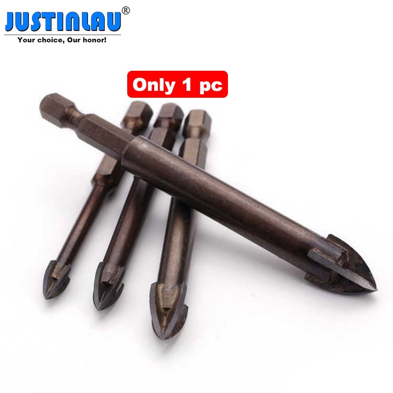 JUSTINLAU Cross Hex Tile Bits Glass Ceramic Concrete Hole Opener Triangle Drill Bit 3/4/5/6/7/8/10/12mm Alloy