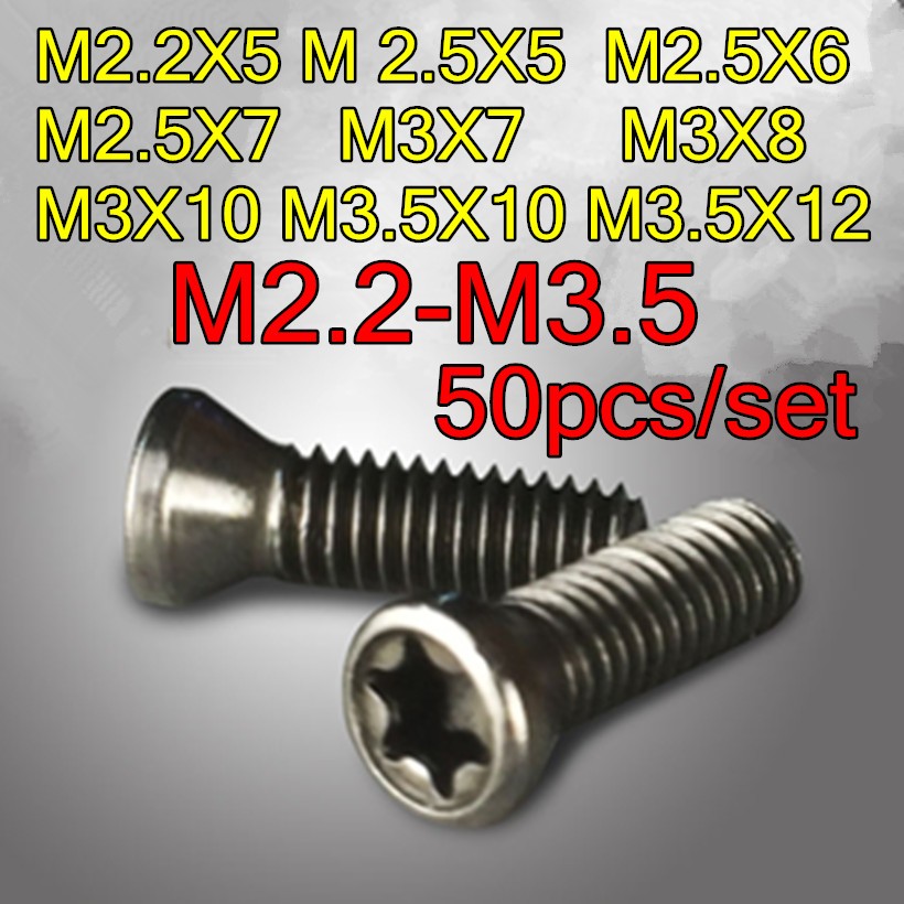 M2.2X5 M2.5X5 M2.5X6 M2.5X7 M3X7 M3X8 M3.5X10 M3.5X12 50pcs/set CNC Tool. S screw free shipping