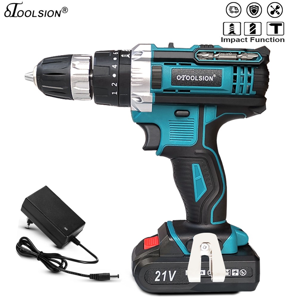 otool sion 21V Electric Impact Drill Cordless Screwdriver Variable Speed ​​1.5Ah Lithium Battery Cordless Drill
