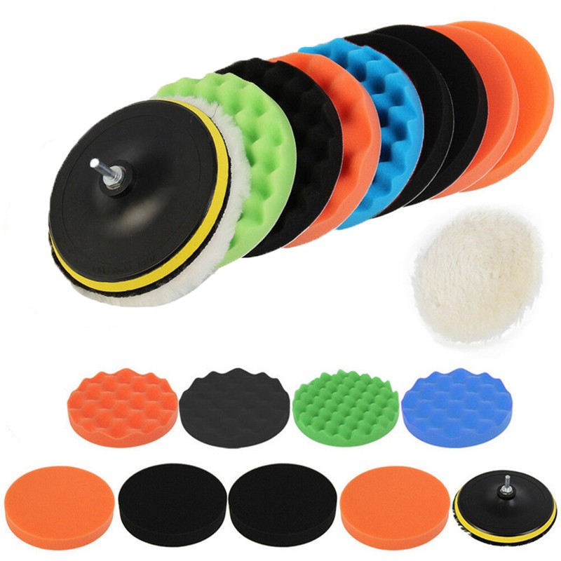 11pcs 3 Inch Buffing Sponge Pad Set Car Polish Er Pads Waxing Car Polish Buffer Drill Adapter Polishing Wheel Removes Scratches