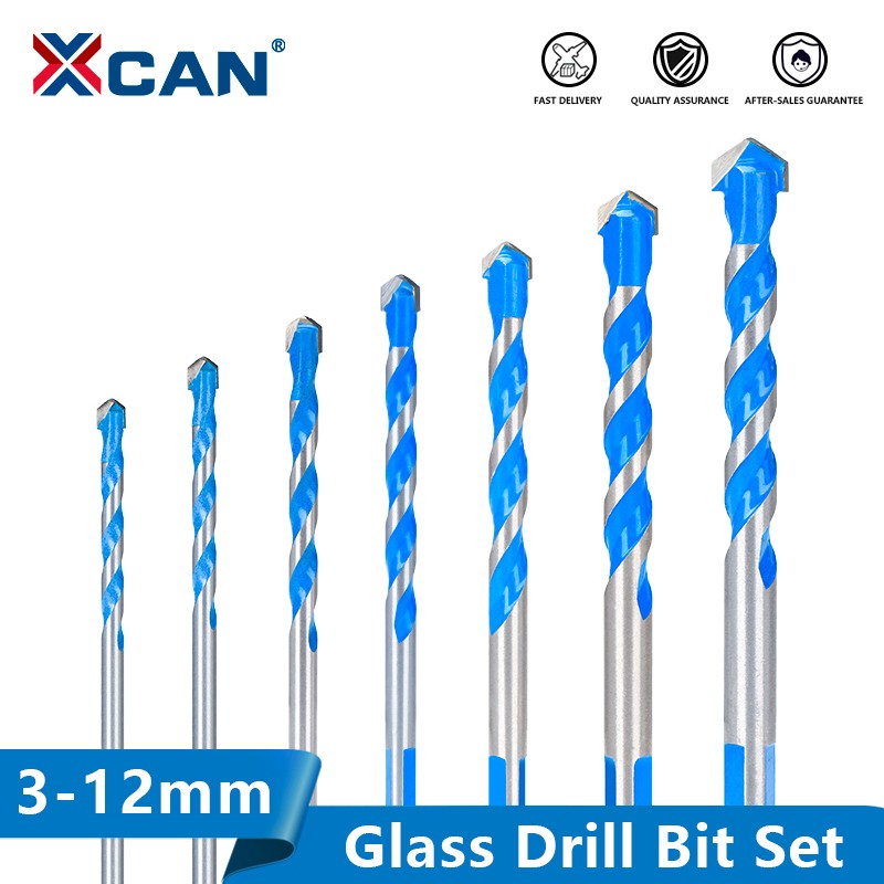 XCAN Drill Bit 3 4 5 6 8 10 12mm Glass Drill Bit Triangle Bit Ceramic Tile Concrete Brick Wood Hole Drill Cutter Drill Bit