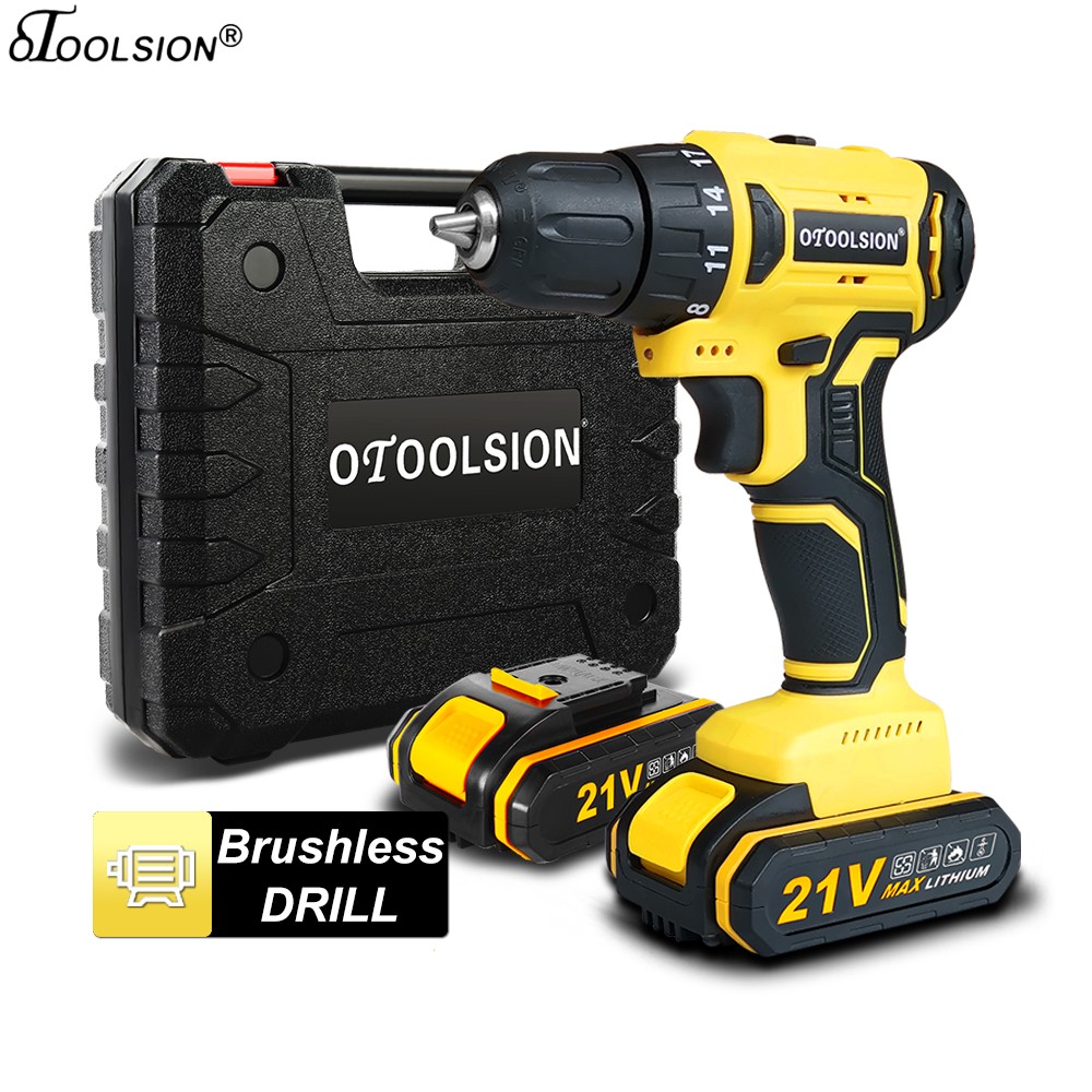 Otool sion 21V New Brushless Cordless Drill Battery Screwdriver Battery Electric Screwdriver Lithium Battery Power Tools