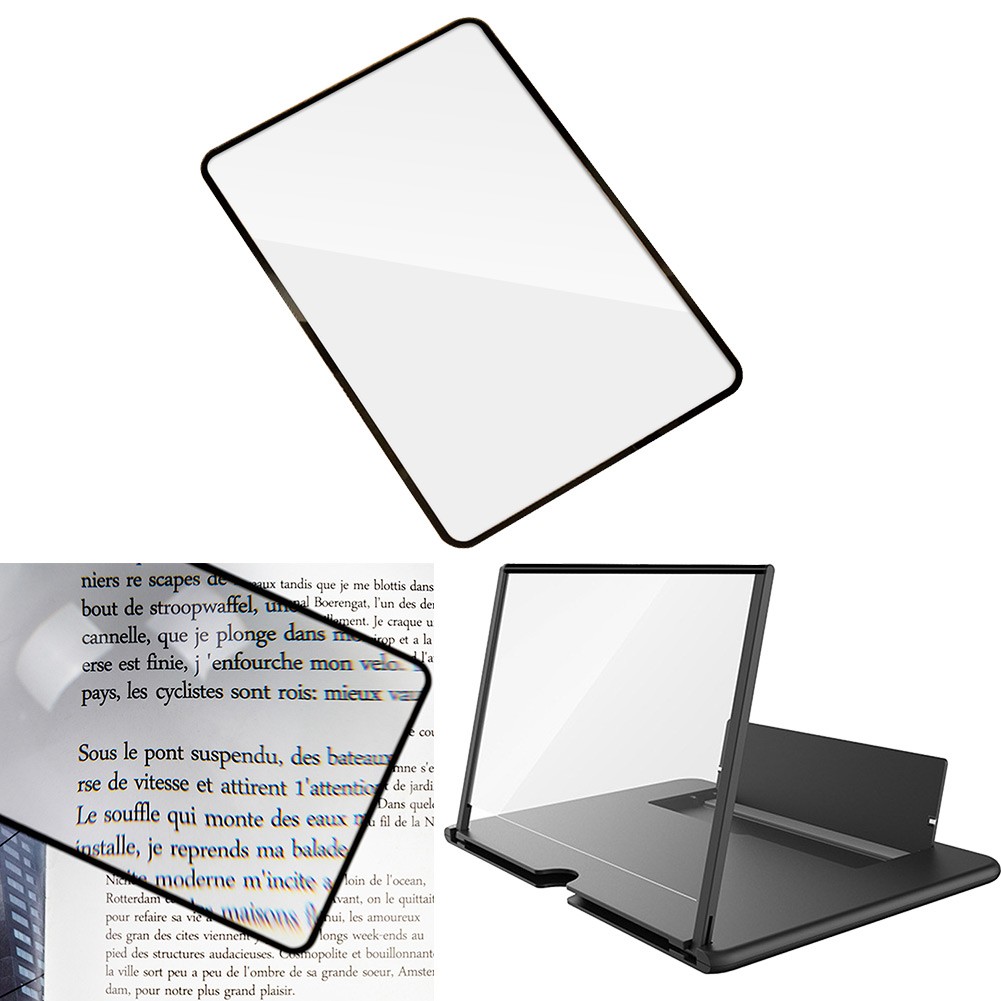 1PC 3X Book Page Magnifying Glass Ultra-thin PVC Paper Magnifier Reading Mobile Phone Screen Magnifier Video Amplifier