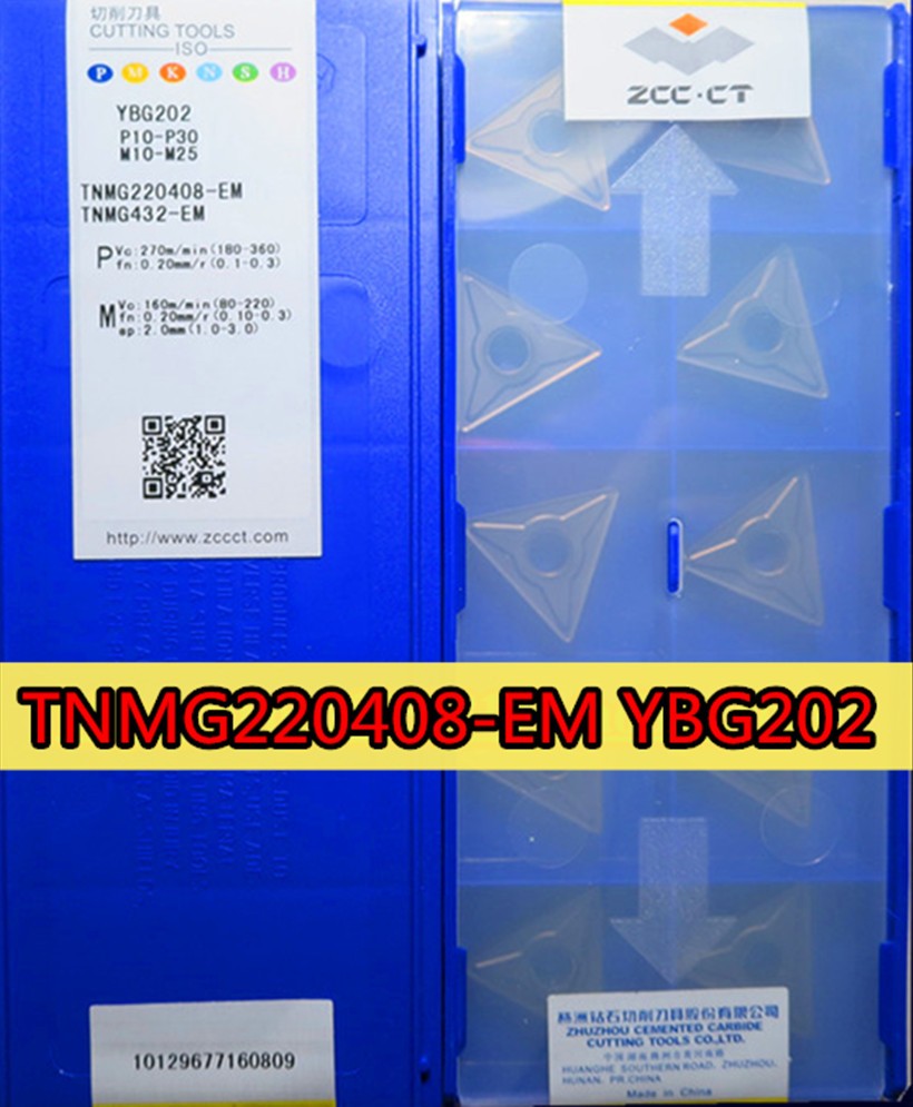 TNMG220408-EM YBG202 100% original ZCC.CT carbide insert processing: stainless steel alloy steel. etc.