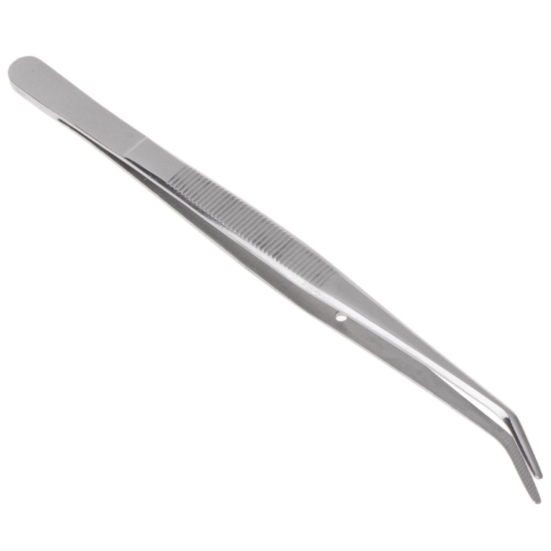 Stainless steel serrated tweezers curved dental instruments dental instrument