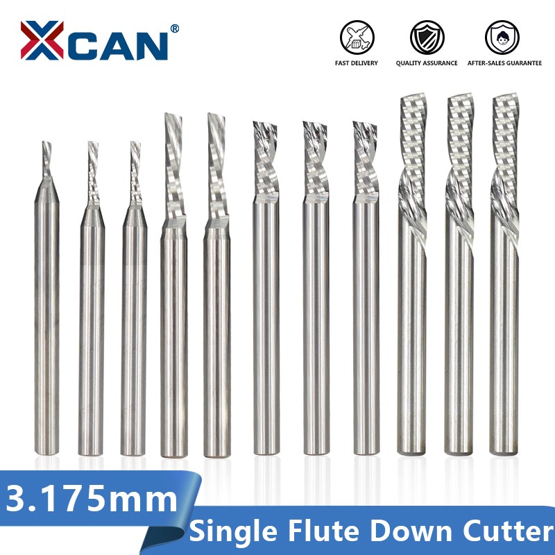 XCAN - Single Carbide Cutting Machine, 3.175mm (1/8"), CNC Router, 1-3.175mm Diameter, for Aluminum Cutting