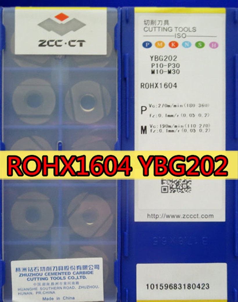 ROHX1203 ROHX1604 ROHX2005 YBG202 Carbide Inserts 100% Original Zcc.ct Processing: stainless steel, alloy steel, etc