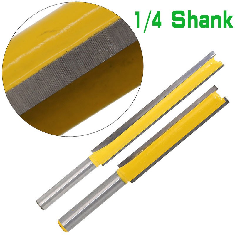 1pc 1/4 6.35 Shank 3/8" Long Cleaning Bottom Router Bit CNC Wooden Clean Bit Straight End Mill Cutting Tools