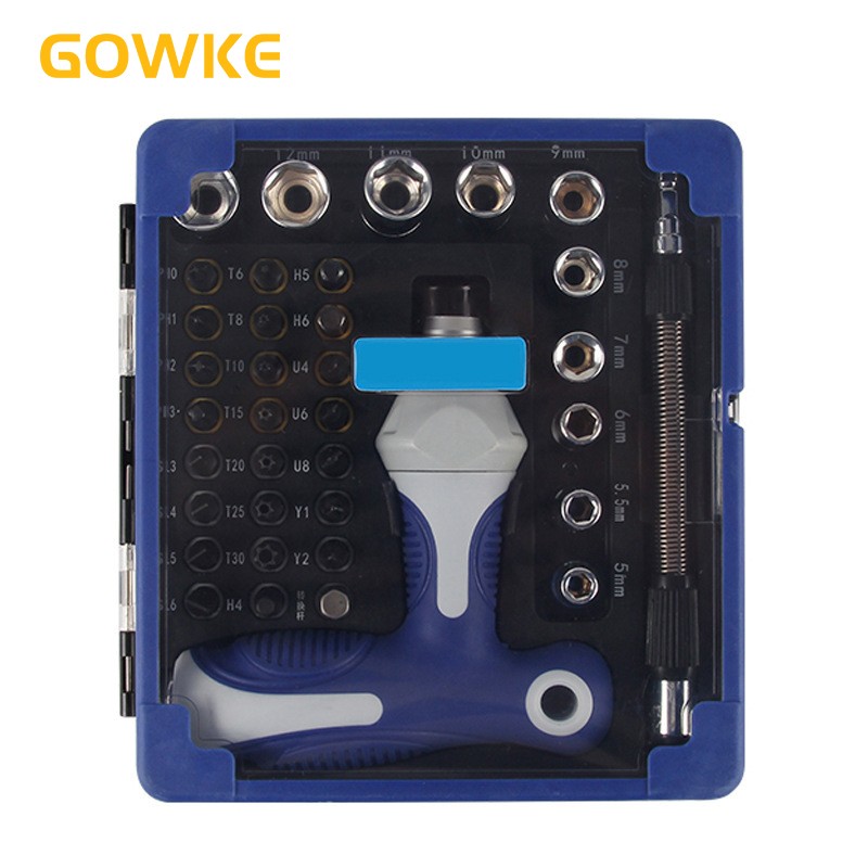 GOWKE مفك 38 في 1 مفك برغي بسقاطة مجموعة متعددة الوظائف الكمبيوتر التفكيك مفك الكروم الفاناديوم الصلب أدوات
