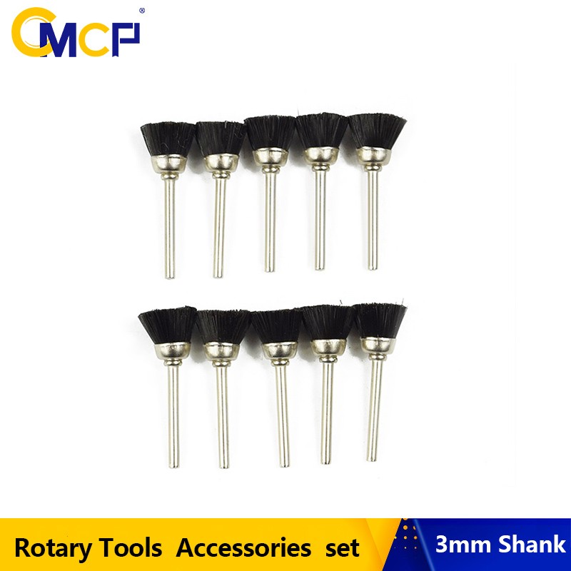 CMCP Rotary Tool Accessories 3.0mm Shank Nylon Wire Brush Kit for Dremel Rotary Tool Polishing Wheel Brush