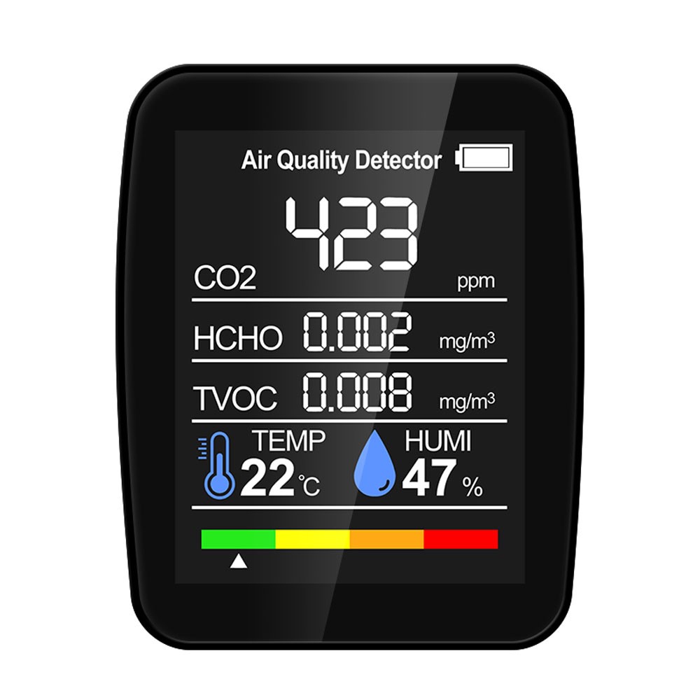 Air Quality Detector CO2 Meter CO2 Tester Carbon Dioxide TVOC Formaldehyde Value Amount Electricity Temperature Hygrometer