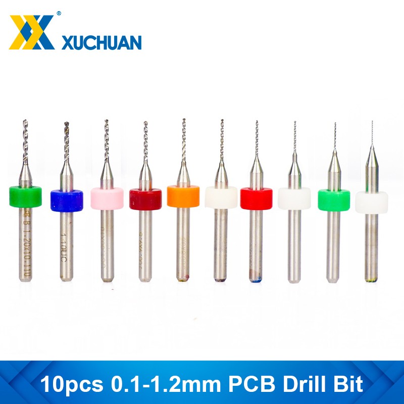 مصغرة PCB مثقاب الخشب 10 قطعة 0.1-1.2 مللي متر كربيد بندقية مثقاب الخشب 1/8 ''عرقوب ل PCB مطبوعة لوحة دوائر كهربائية ثقب الحفر القاطع